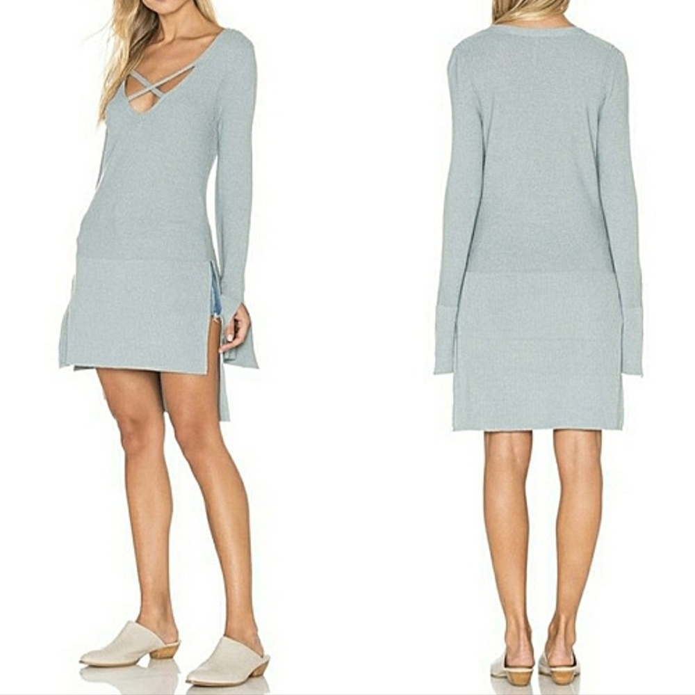 Waterfall Criss-Cross V-Neck Tunic Sweater Boho Fall Pastel School Spring Winter